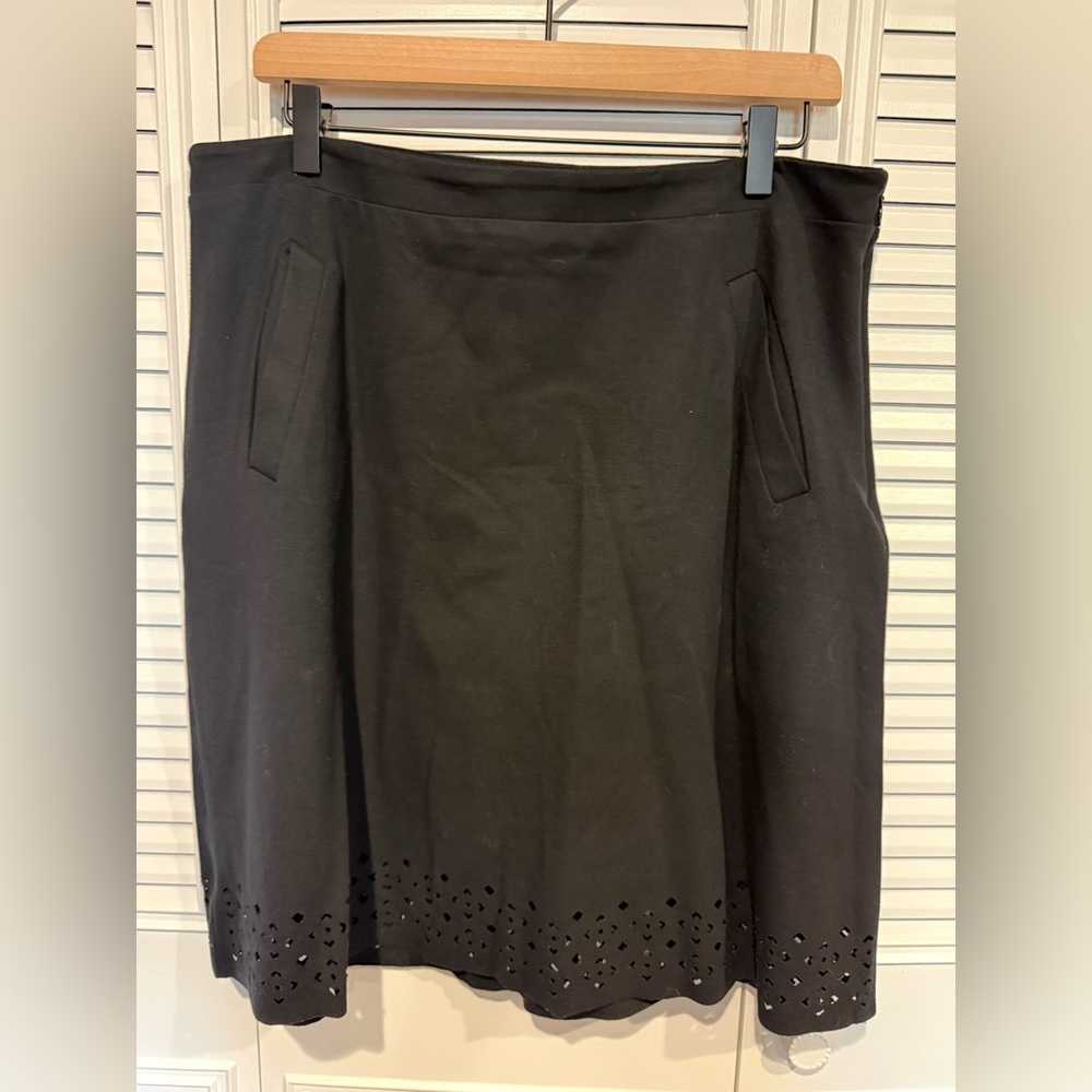 Banana Republic Black Pencil Skirt with Cutout Hem